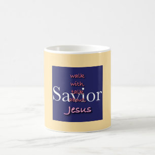 Taza De Café Jesús es salvador de café amarillo pálido
