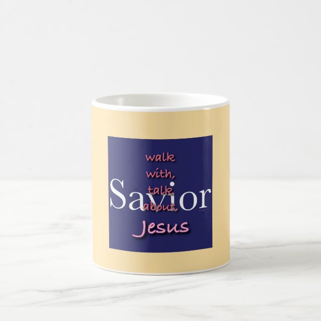Taza De Café Jesús es salvador de café amarillo pálido (Centro)