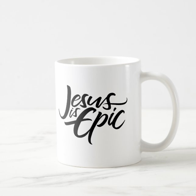 Taza De Café Jesús es una caligrafía religiosa épica (Derecha)