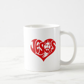 Taza De Café Jesus Heart Typography