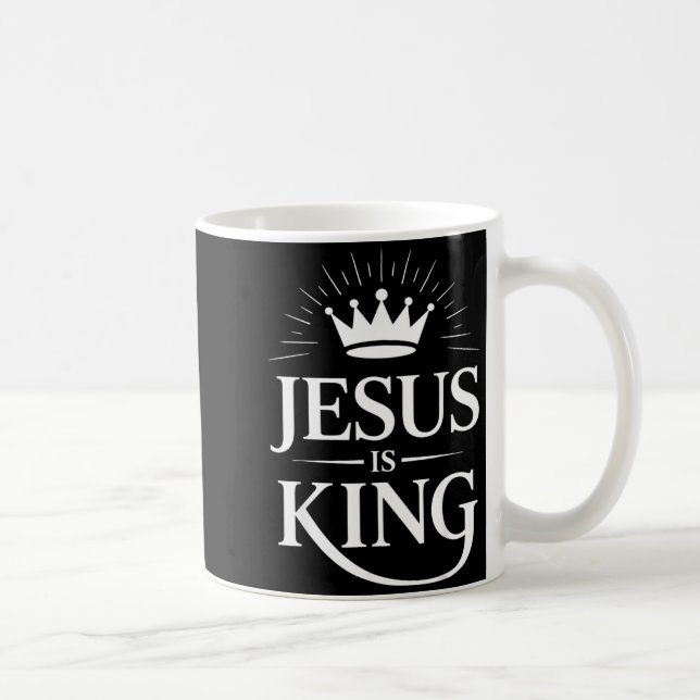 Taza De Café Jesus Is King Christian  (Derecha)