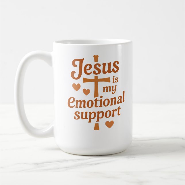 Taza De Café Jesus is my Emotional Support (Izquierda)