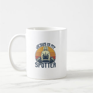 Taza De Café Jesus Is My Spotter Funny Christian Weightlifting