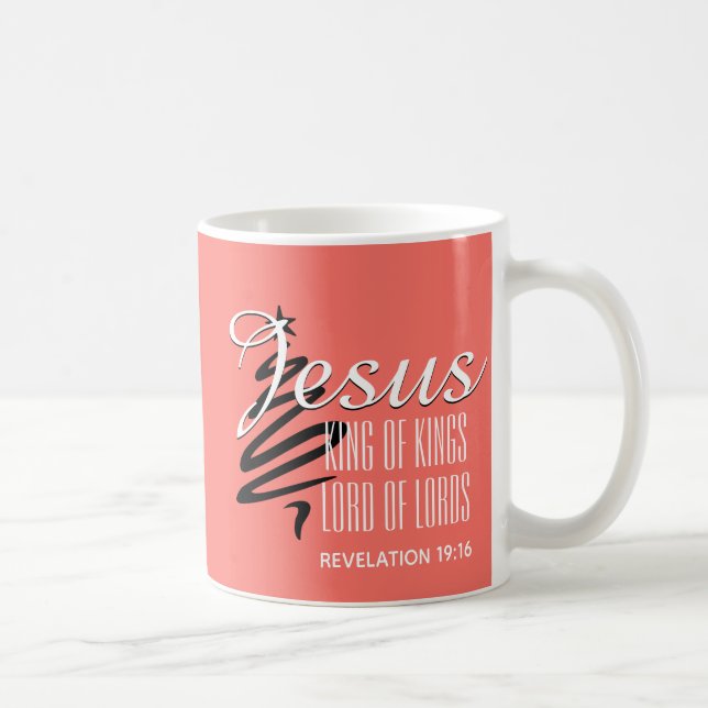 Taza De Café JESUS KING OF KINGS Coral Navidades (Derecha)
