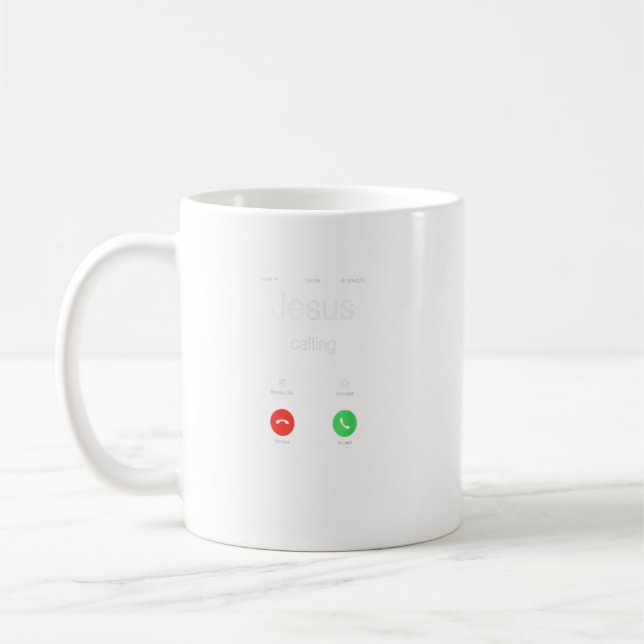 Taza De Café Jesús llama a Jesús cristiano gracioso (Izquierda)