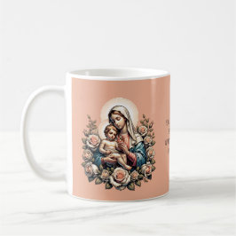 Taza De Café Jesús Madre e hijo Personalizado Texto Religioso