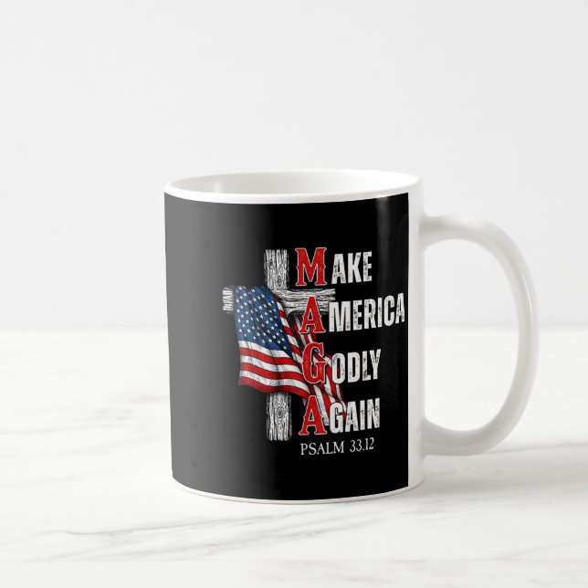 Taza De Café Jesus Make America Godly Again American Patriot Ch (Derecha)