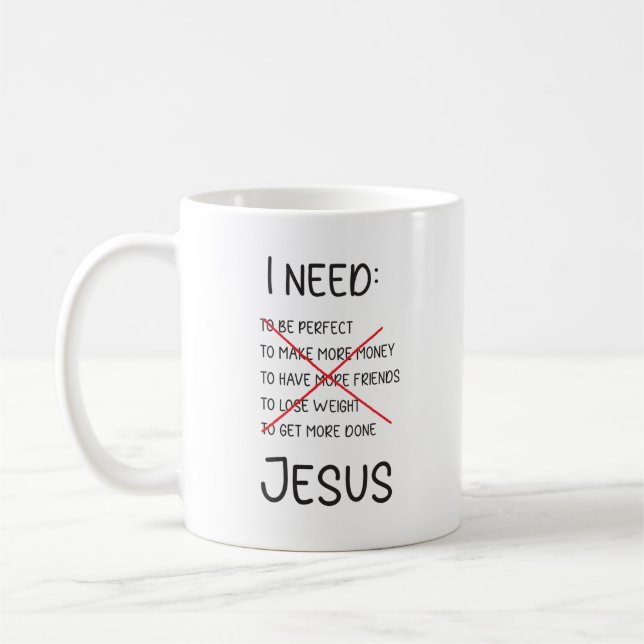 Taza De Café Jesús Mug inspirador, Mug Cristiano (Izquierda)