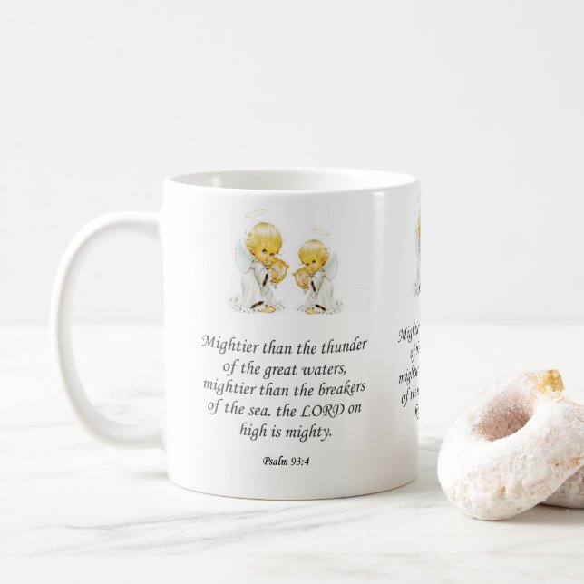 Taza De Café Jesus Mug Psalm 93:4 (Con donut)