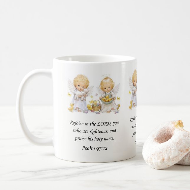 Taza De Café Jesus Mug Psalm 97:12 (Con donut)
