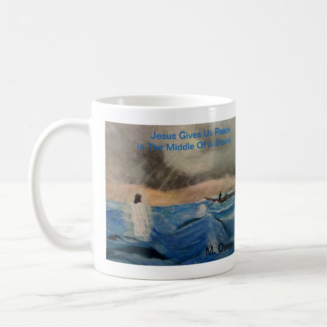 Taza De Café ¡Jesús Nos Da Paz En Medio De Una Tormenta! (Izquierda)