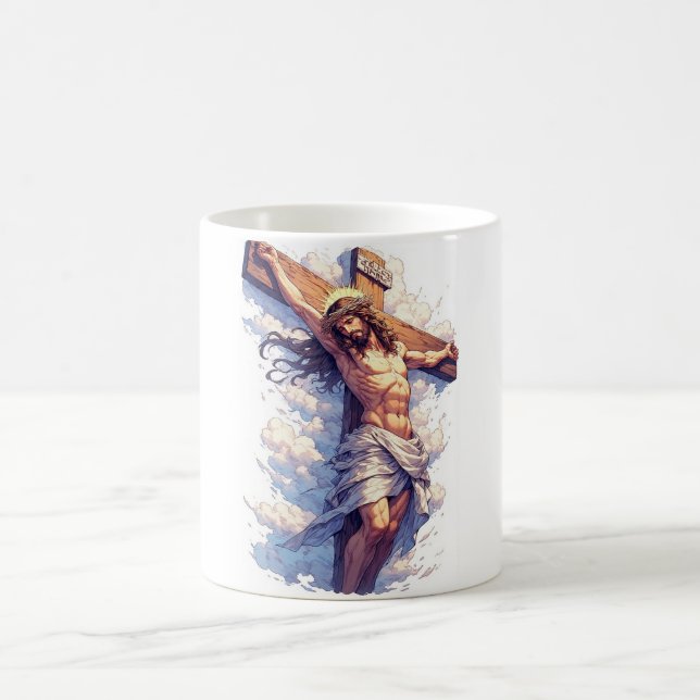 Taza De Café Jesus on the Cross Christian Coffee Mug (Centro)