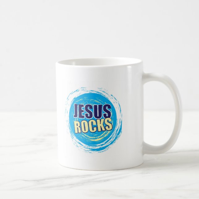 Taza De Café Jesús oscila 7 azules y amarillos (Derecha)