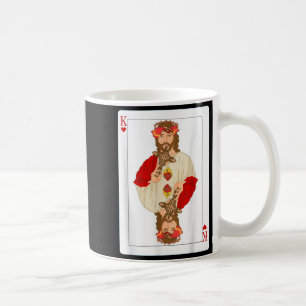 Taza De Café Jesús Rey de Corazones Tarjeta Fe Cristiana Suicid