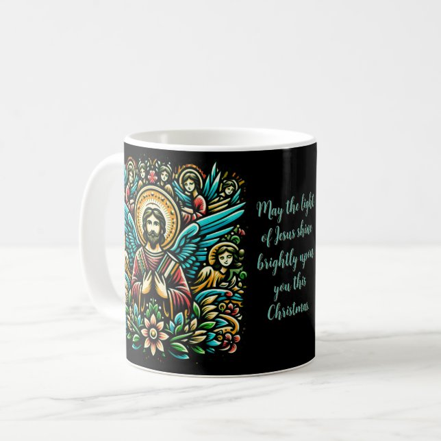 Taza De Café Jesús rodeado por ocho ángeles (Anverso izquierdo)