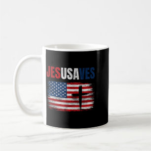 Taza De Café Jesús salva a Estados Unidos Jesusaves Cristiano R