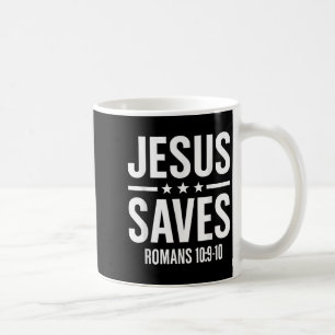 Taza De Café Jesús salva a los romanos Biblia Verse Fe Hombres