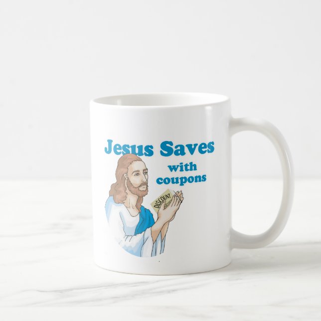 Taza De Café Jesús salva con cupones (Derecha)