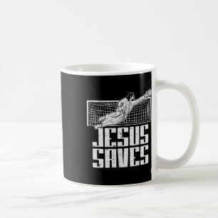 Taza De Café Jesús salva fútbol fútbol cristiano portero porter