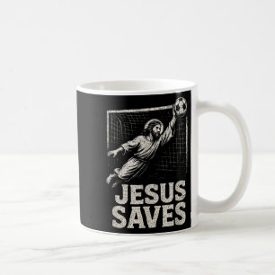 Taza De Café Jesús salva - Portero de fútbol inspiración cristi