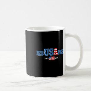 Taza De Café Jesús Salvó A Los Jesusavos Ee.Uu. John 3_16 Bande