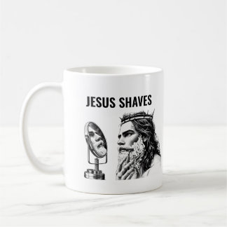 Taza De Café Jesús se afeita - Meme divertido de Jesús
