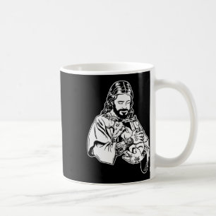 Taza De Café Jesús sosteniendo cabra Baphomet Ocultismo Tatuaje