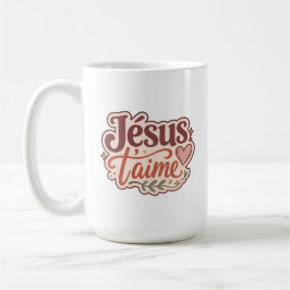 Taza De Café Jésus T'aime Regalo Cristiano Francés Jesús Te Ama