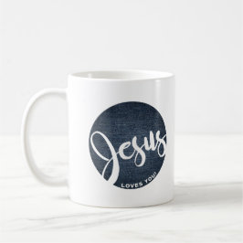 Taza De Café Jesús Te Ama A Denim Circle