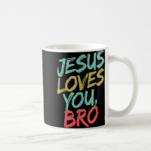 Taza De Café Jesús Te Ama Bro Gracioso Niño Joven Cristiano