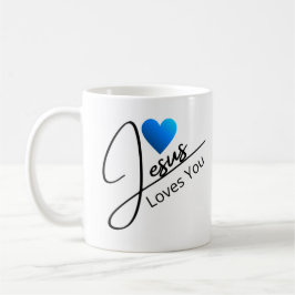 Taza De Café Jesús Te Ama - Café Corazón Azul