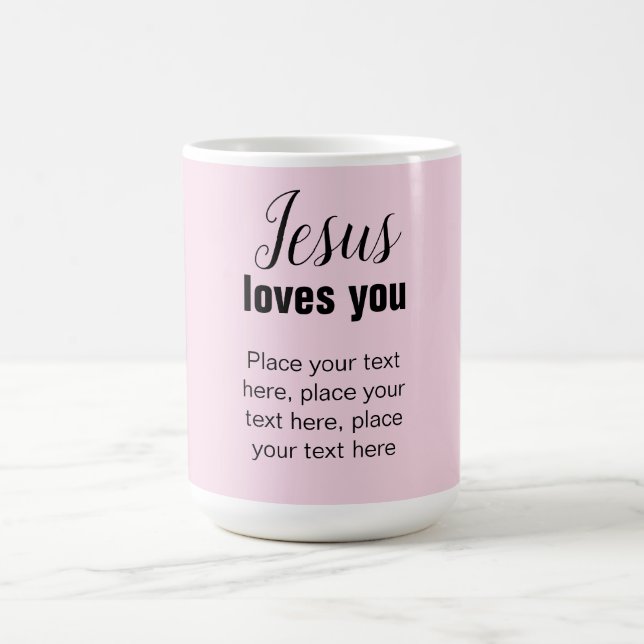 Taza De Café Jesús te ama con tu mensaje, cerdo cristiano (Centro)