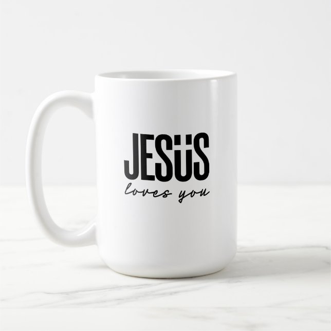 TAZA DE CAFÉ JESUS TE AMA | CRISTIANO (Izquierda)