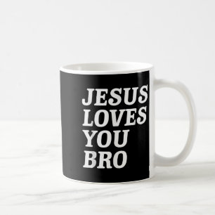 Taza De Café Jesús Te Ama Hermano, Graciosa Fe Cristiana Retro
