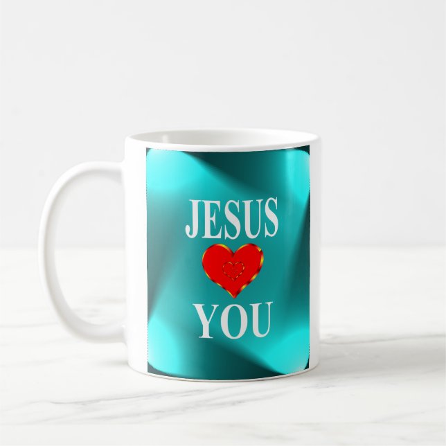 Taza De Café Jesús Te Ama La Salvación Eterna (Izquierda)