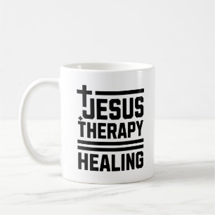 Taza De Café Jesús + Terapia = Salud Mental Cristiana