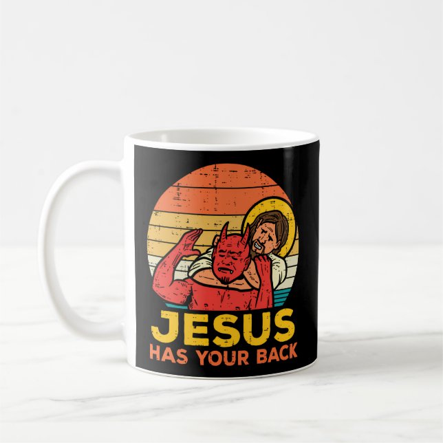 Taza De Café Jesús Tiene Su Espalda Jiu Jitsu Christian (Izquierda)