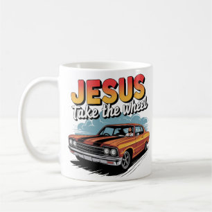 Taza De Café Jesús toma la rueda del vehículo