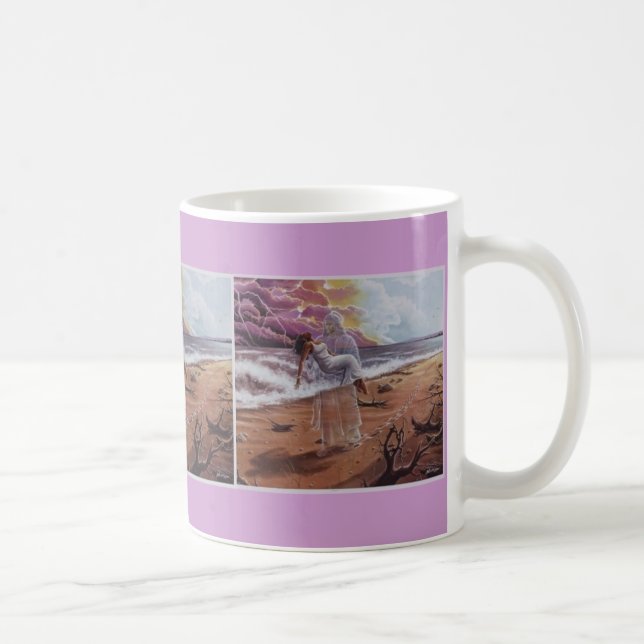 TAZA DE CAFÉ JESÚS TRANSPORTANDO MUJER, (Derecha)