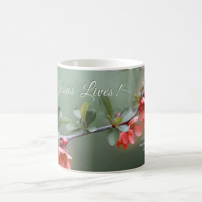 Taza De Café Jesús Vive la Primavera Flores Biblia Verse Pascua (Centro)
