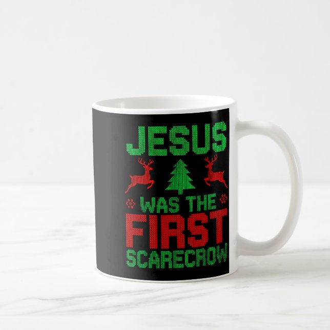 Taza De Café Jesus Was The First-ecrow Reindeer Ugly Sweater Xm (Derecha)