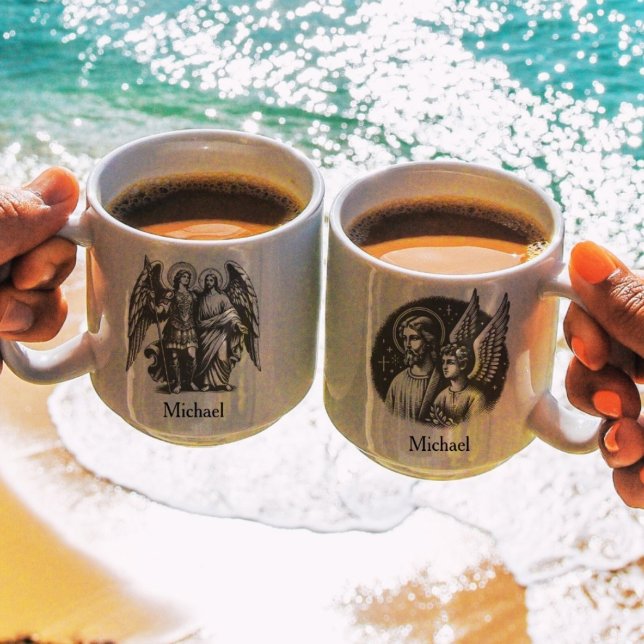 Taza De Café Jesús Y Arcángel Cristiano Religioso (Subido por el creador)