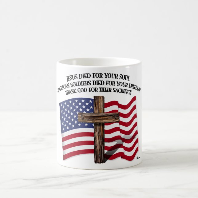 Taza De Café Jesús y los soldados estadounidenses cruzaron esca (Centro)