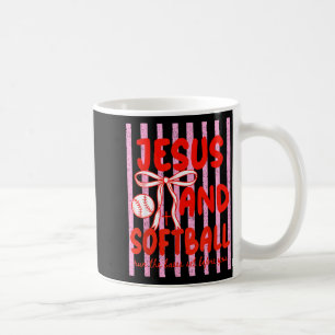 Taza De Café Jesús y Softbol Coquette Día de Juego Mamá de Soft