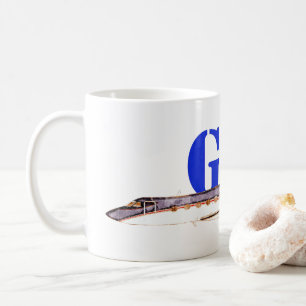 Taza De Café Jet privado Gulfstream GIV con tipografía audaz