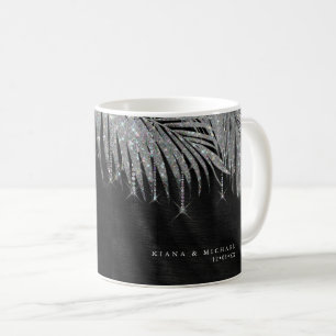 Taza De Café Jewel Palm Leaf Boda Silver ID830