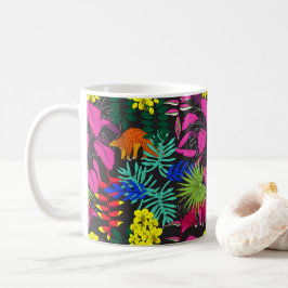 Taza De Café Jewel Tones Tropical Rainforest Pangolins