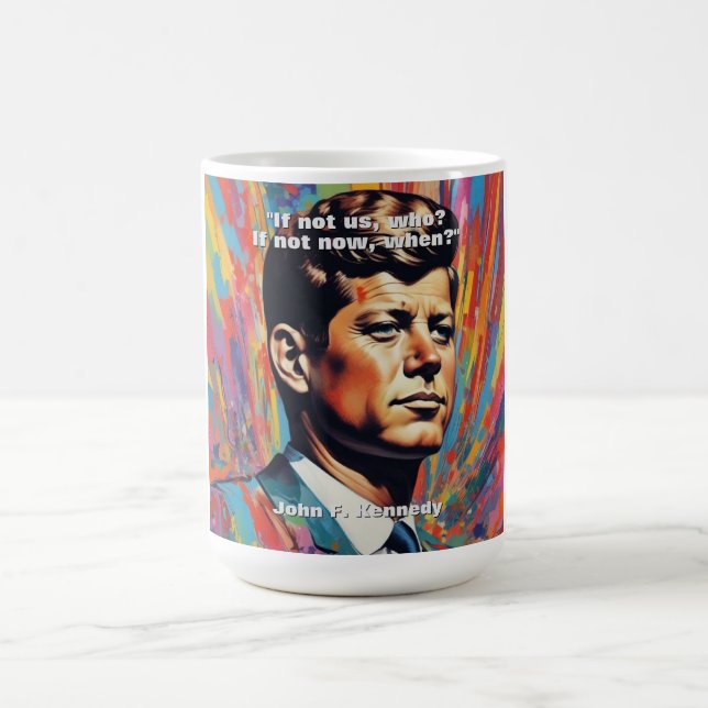 Taza De Café JFK John F. Kennedy Cita Inspiración Motivacional (Centro)