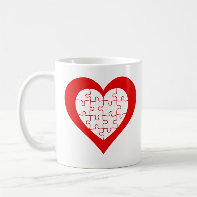 Taza De Café Jigsaw Heart (Izquierda)