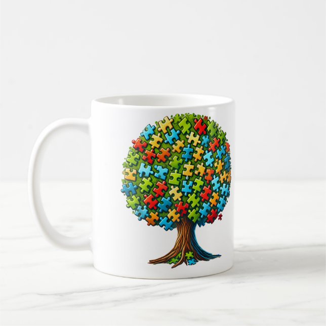 Taza De Café Jigsaw Puzzle Tree (Izquierda)
